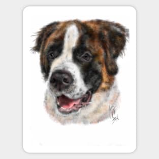 Smiling Happy St Bernard Dog Sticker